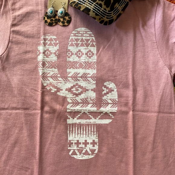 Aztec Cactus shirt, southwestern boho Tee,NWT - Picture 2 of 3